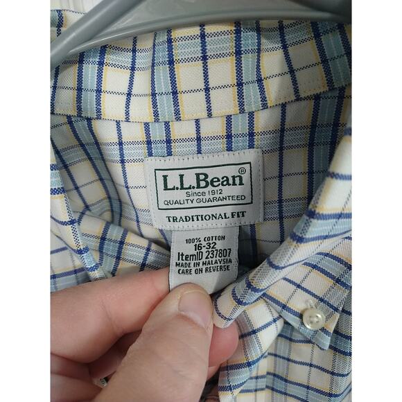 L.L. Bean Men's 16-32 Oxford Shirt Traditional Fit Collared Button Long... - Picture 3 of 8